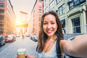 Woman taking selfie